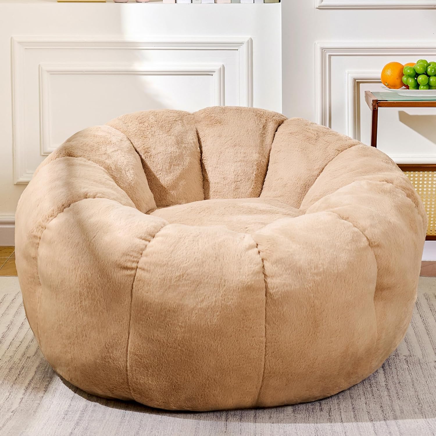 Flower-Shaped Bean Bag Chair – Ultra-Soft Faux Fur Floor Lounger for Teens & Small Spaces