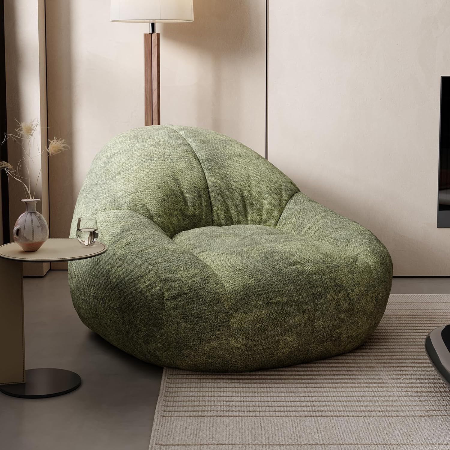 Oversized Bean Bag Chair with Backrest & Armrests – Chenille Floor Sofa for Adults & Teens